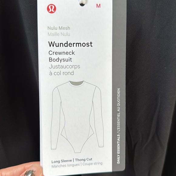 Lululemon Wundermost Nulu Mesh crewneck long sleeve bodysuit Black - Picture 5 of 8